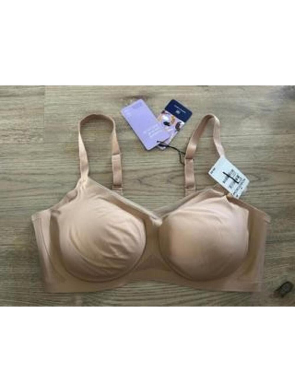 Honeylove Crossover Bra Size XL 38D DD E Beige Wireless Support Lift New with